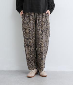 コットン花柄コール天　パンツ(ネイビー-F)