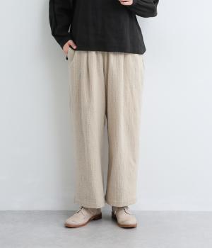 コットンウールピンストライプ　パンツ(ナチュラル-F)