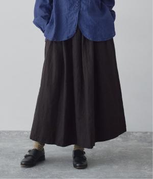 リネンスカート(ブラック-F)