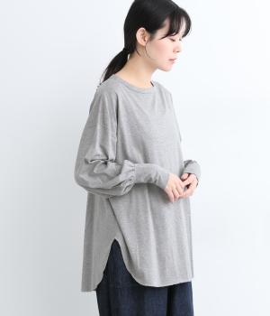 コットン　リブプルオーバー(グレー-ONESIZE)