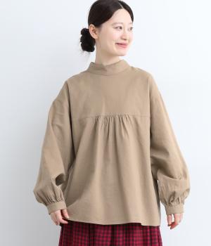 接結Wガーゼオーガニックコットンブラウス