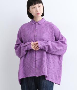 ウールコットンギンガムシャツ