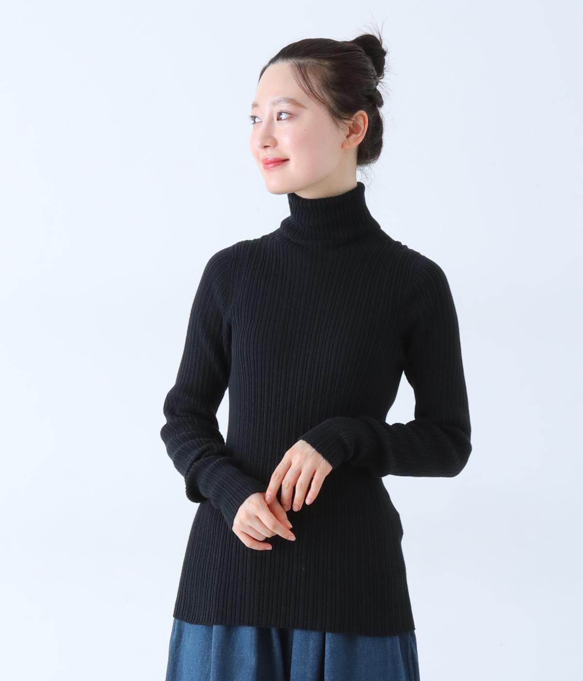 コットンジャパンホールガーメントリブニットタートルネック