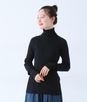 コットンジャパンホールガーメントリブニットタートルネック