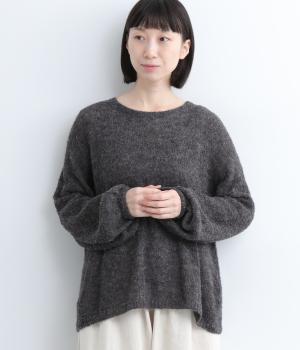 アルパカナイロンペルーニットブークレプルオーバー