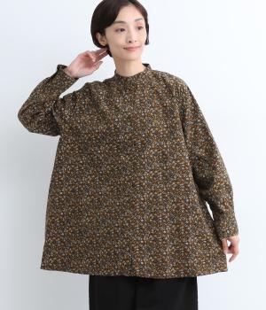 コール天フラワーシャツ