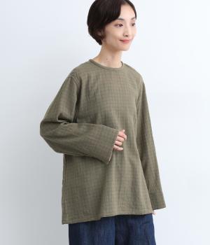 ウールガーゼギンガムプルオーバー