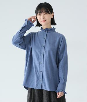 コットンメランジ　フリルシャツ