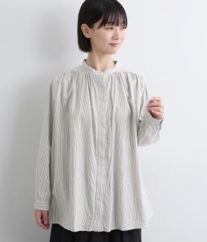 ネルストライプ　シャツ(ホワイト-F)