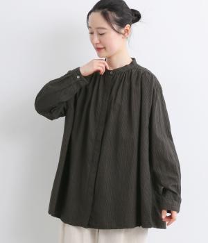 ネルストライプ　シャツ(ブラウン-F)