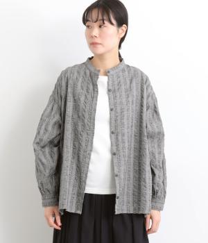 ドビーチェック起毛　サイドギャザーシャツ
