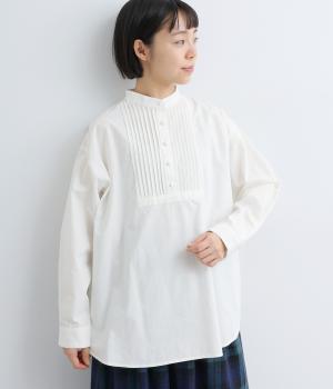 コットン　ピンタックシャツ