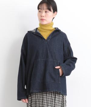 コットンデニム　メキシカンフーディープルオーバー