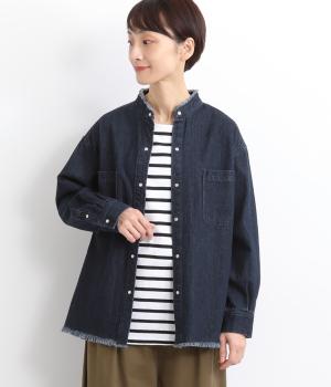 コットンデニム　フリンジシャツ