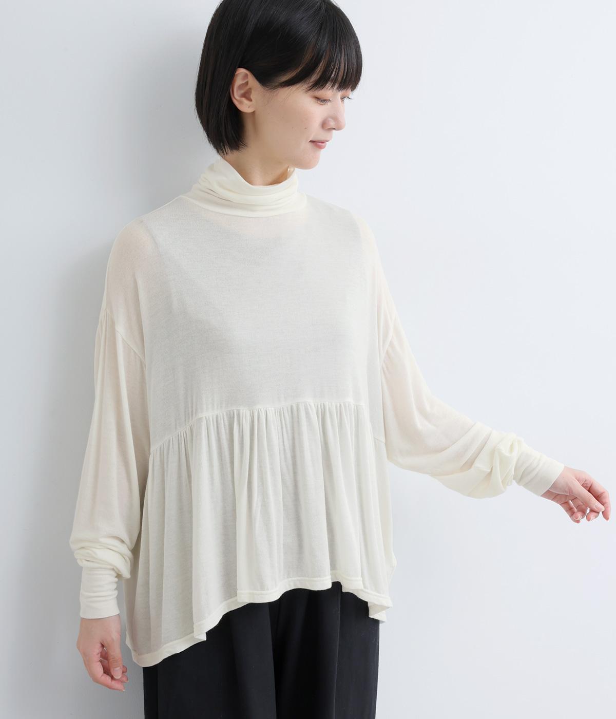 ウール混　タートルネック(ホワイト-F)