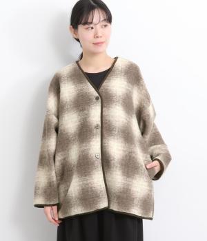 スライバーチェック　カーディガン(ブラウン-F)