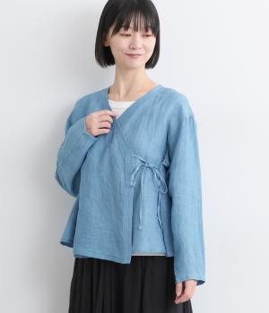 インディゴリネン　カシュクールシャツ(ライト-F)