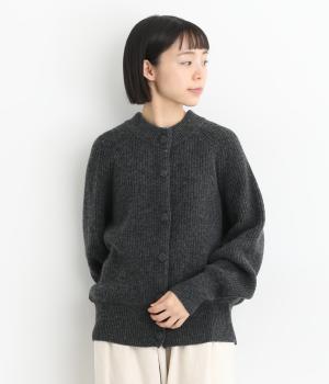 ラムウールジャパンリブニット　2wayカーディガン(チャコール-F)