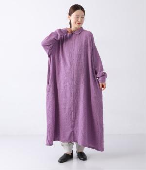 ウールコットンギンガムシャツワンピース