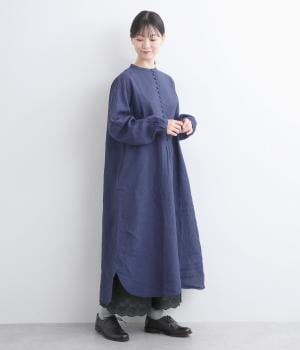リネンインディゴシャツワンピース