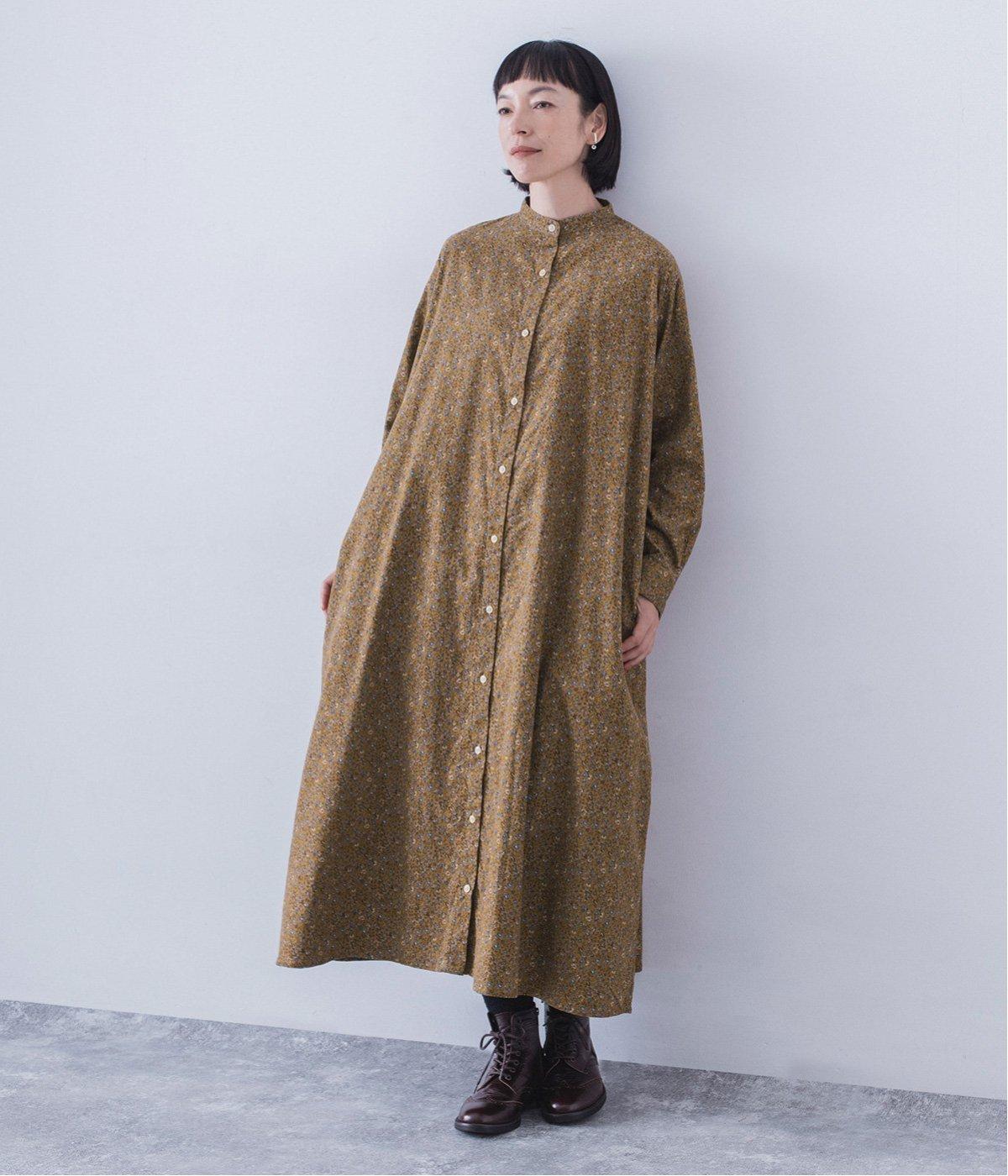 コール天フラワーワンピース