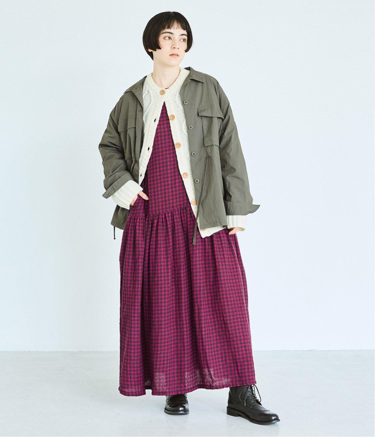 ウールガーゼギンガムワンピース