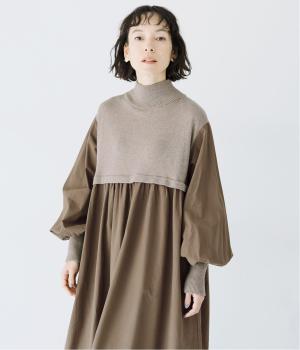 ニット×フハク　ハイネックワンピース(モカ-F)