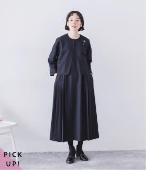 別注｜2wayジャケットプリーツアンサンブル(ネイビー-L)