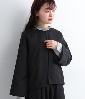 カフス裏ドットレースジャケット(ブラック-ONESIZE)