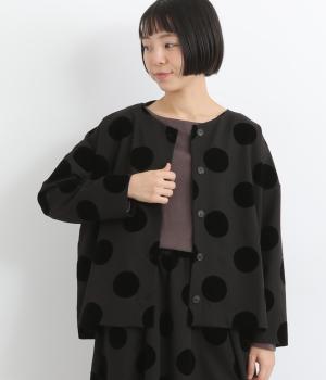 フロッキープリントジャケット(ブラック-F)