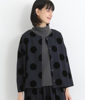 フロッキープリントジャケット(ネイビー-F)