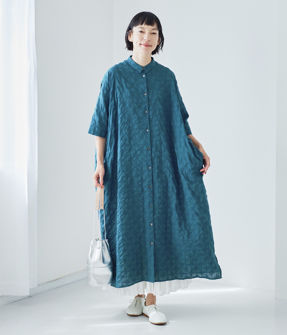 GANNI 海洋モチーフ 半袖ワンピース セール】【GANNI】Shirt Dress（ワンピース）｜GANNI（ガニー