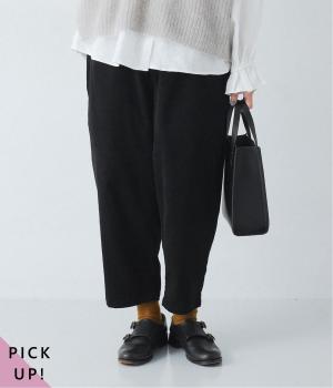 着丈選べる　細畦コーデュロイよくばりパンツ(ブラック-F)