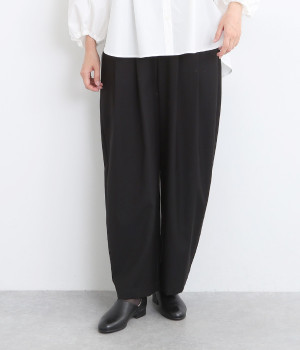 ポリエステル×レーヨンクリアーツイル後ろゴムタックパンツ