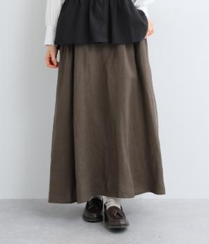 リネンポケットパイピングギャザースカート