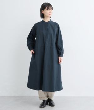 コットンヴィンテージ馬布ワンピース(ネイビー-F)
