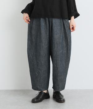 ヴィンテージリネンクロス総ゴムタックパンツ