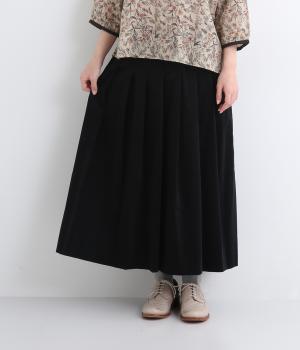 コットンシャツコールタックスカート(ブラック-F)