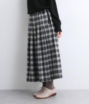 TWEDDYコットンウールライクチェックタックスカート