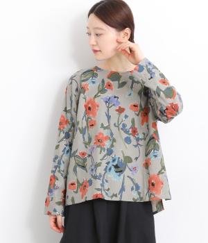 リネンコットンシーチング後Dカン付きプルオーバー