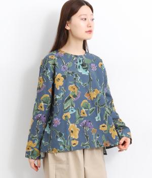 リネンコットンシーチング後Dカン付きプルオーバー(ネイビー-ONESIZE)