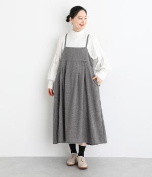 ウールエターミン胸切替キャミワンピース