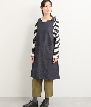 デニム オーバーエプロン