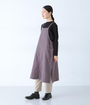 トリプルガーゼ　エプロンワンピース(パープル-F)