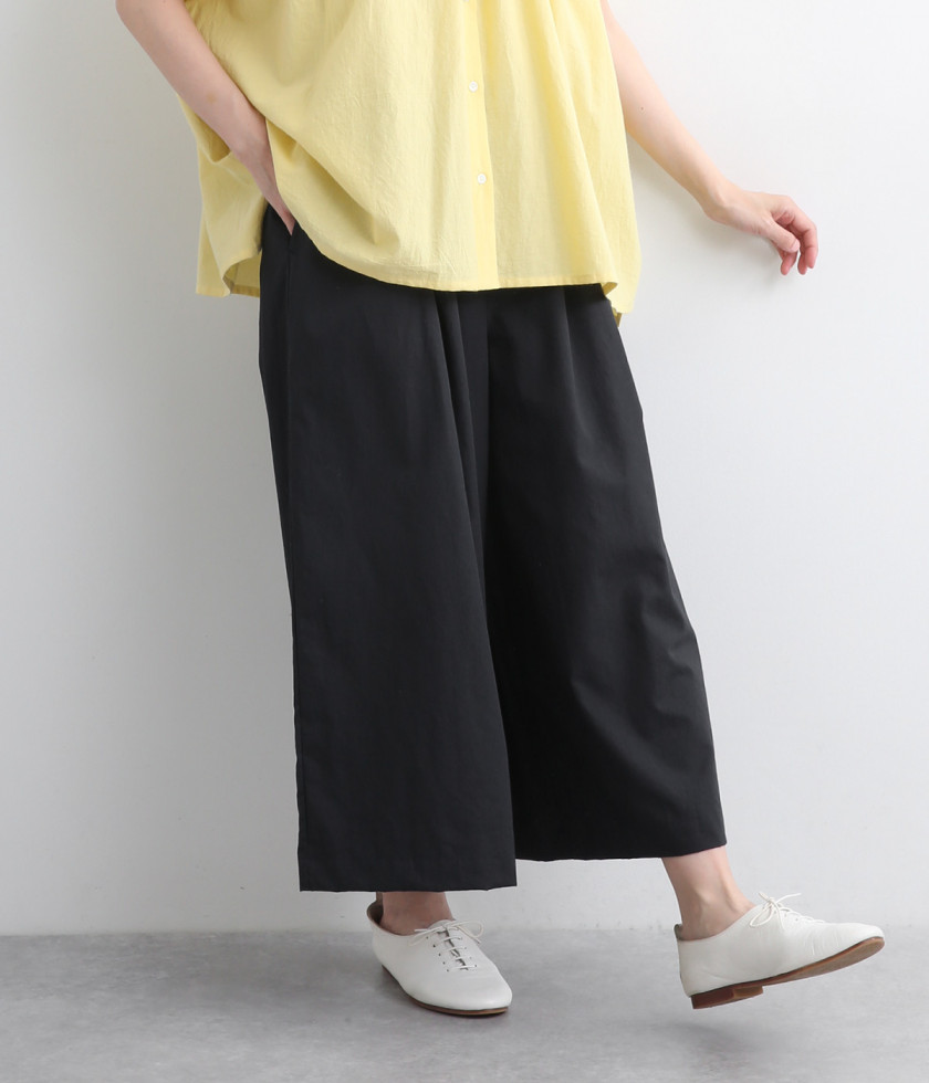 コットンリネンウェザー　タックキュロット