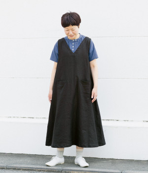 リネンレーヨンツイル　2wayジャンパースカート