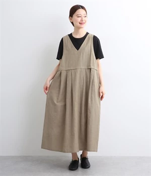 MHL ジャンパースカートファインコンパクトコットンポプリンドレス Ⅱ ベージュ MHL ジャンパースカートファインコンパクトコットンポプリン