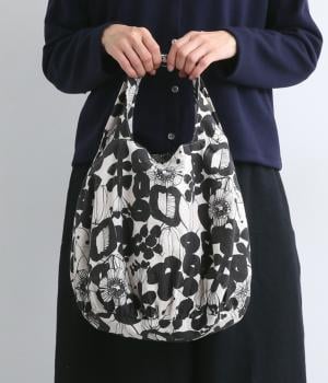 コットリネンボタニカル　ギャザーバッグ