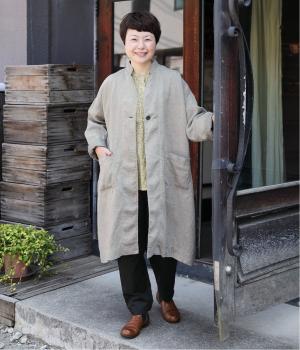 リネンデニム　アトリエコート