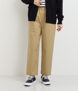 コットンツイル エアパウダー起毛　テーパードパンツ(ベージュ-F)